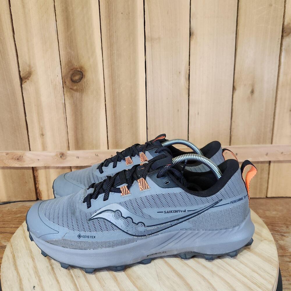 Saucony Peregrine 13 GTX Shoes Mens 10.5 Gray Gore-Tex Running Sneakers